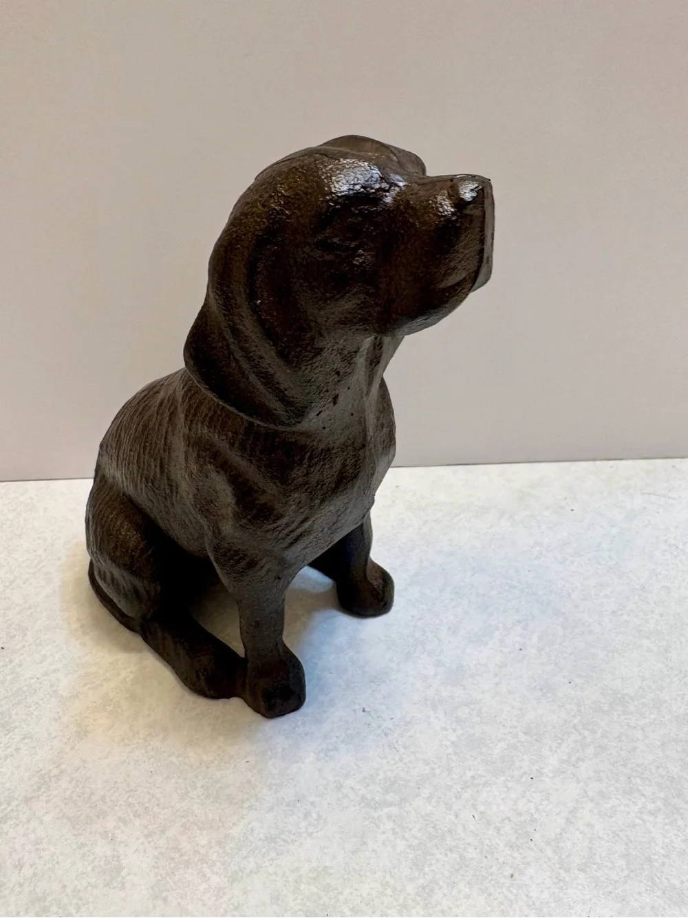 Brown Dog Figurine Cast Iron Decor Doorstop